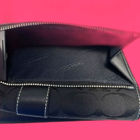 Coach Chic! Y2K Black Monogram Trifold Long Wallet - Picture 3 of 6